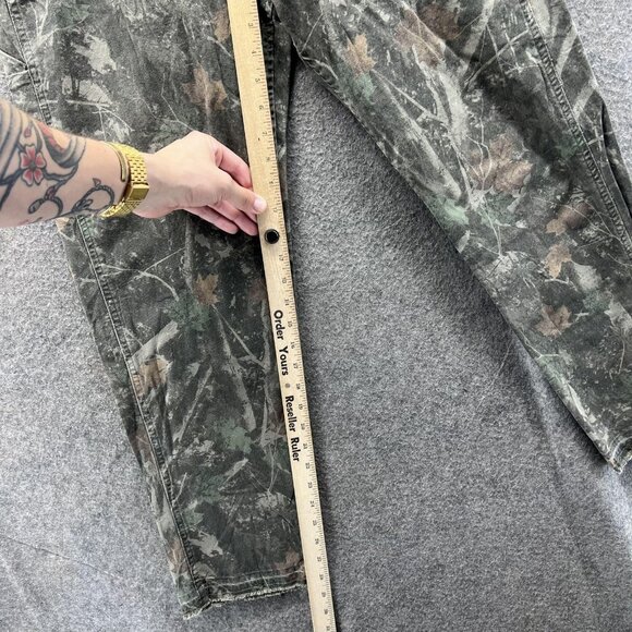 Vintage Abercrombie & Fitch Pants Mens 30x30 Green Camo Loose Cargo Hunting - Picture 5 of 10